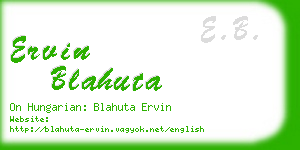 ervin blahuta business card